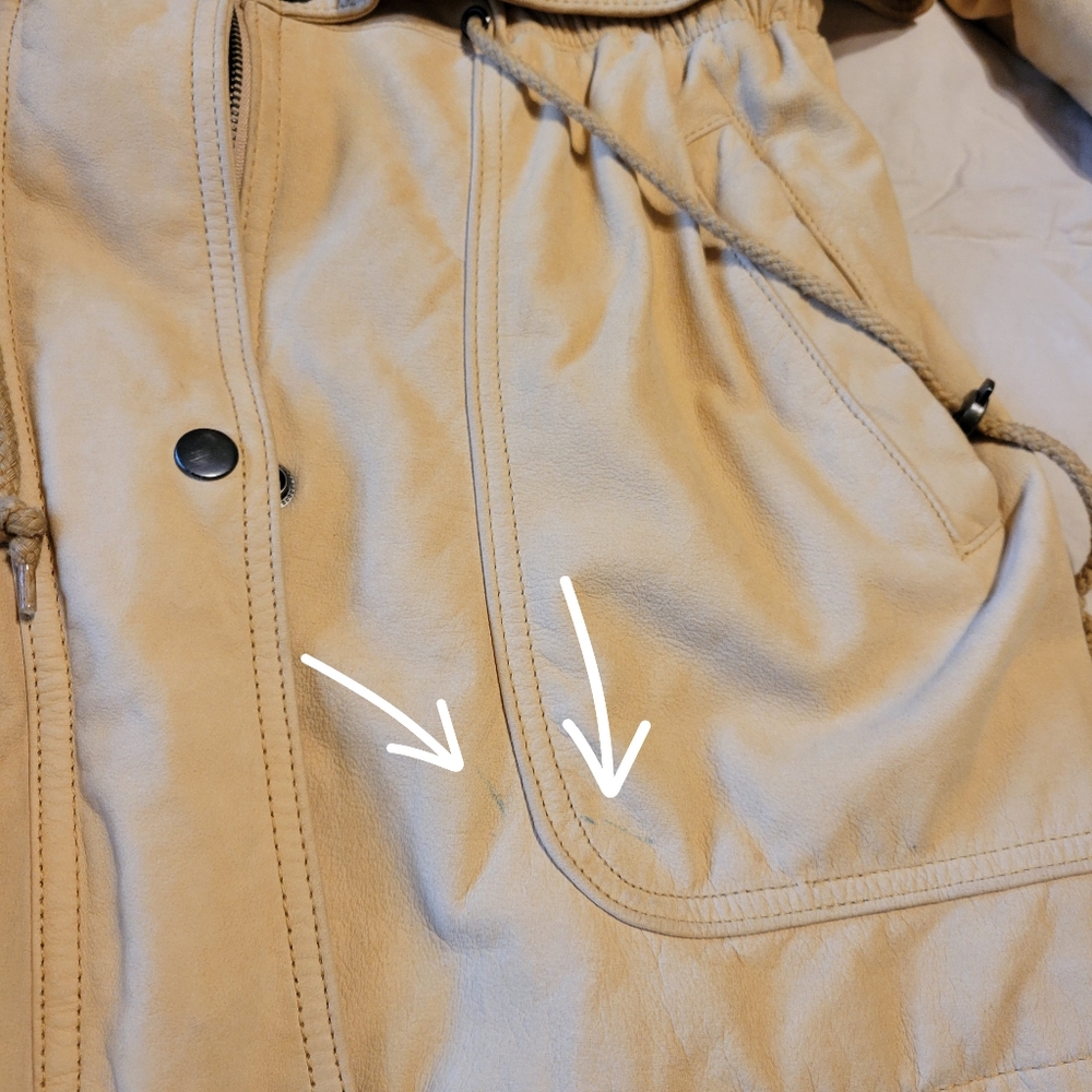 Chamonix men's light tan soft leather long sleeved with side pockets size small - Picture 11 of 16